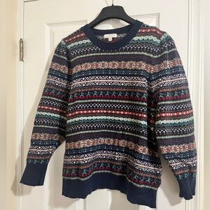 J. Crew Women’s Festive Fair isle Crewneck Sweater